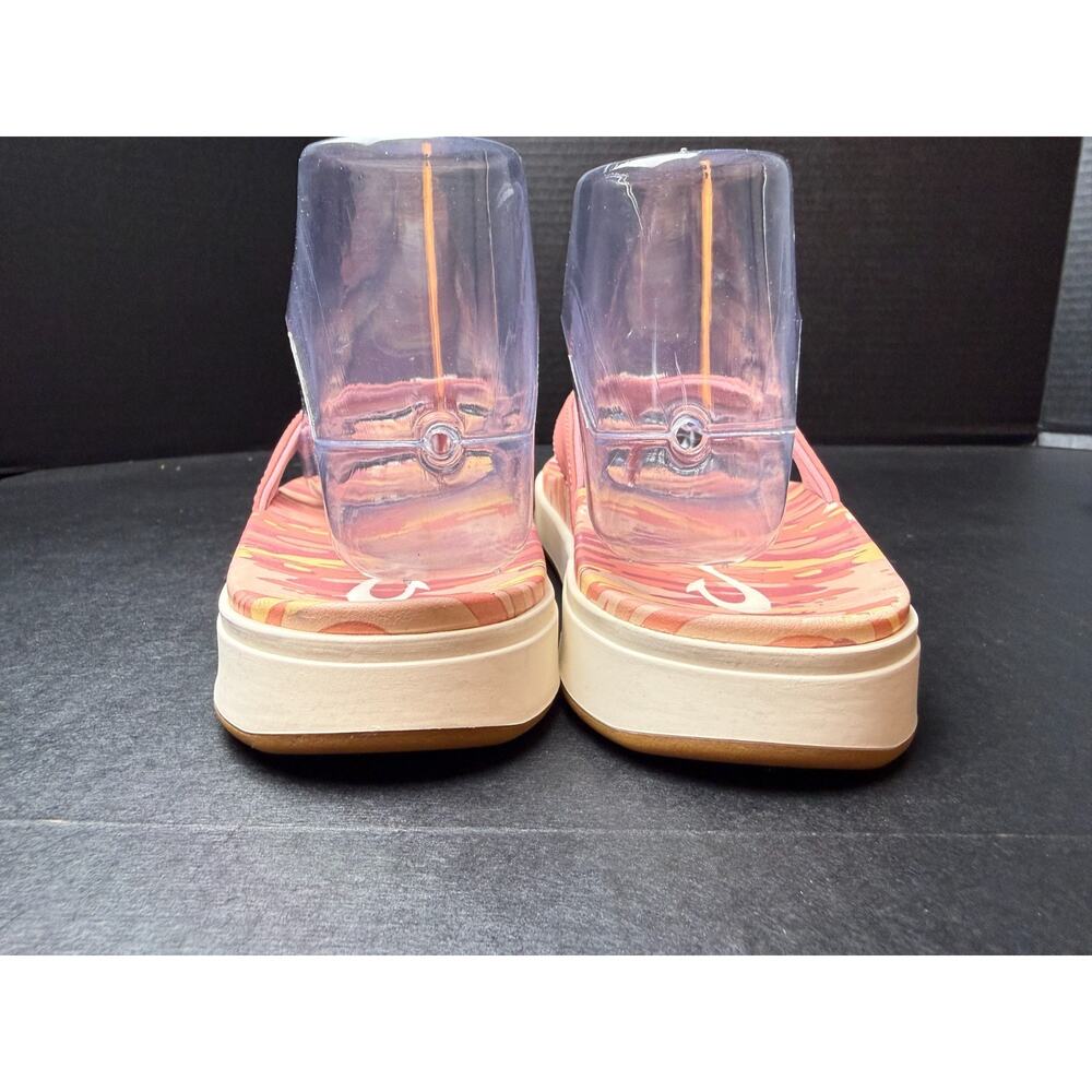 Olukai Nu A Pi O Sandals Flip Flops Womens 7 EU 37 Rose Pink Camo Summer Beach - Picture 4 of 8